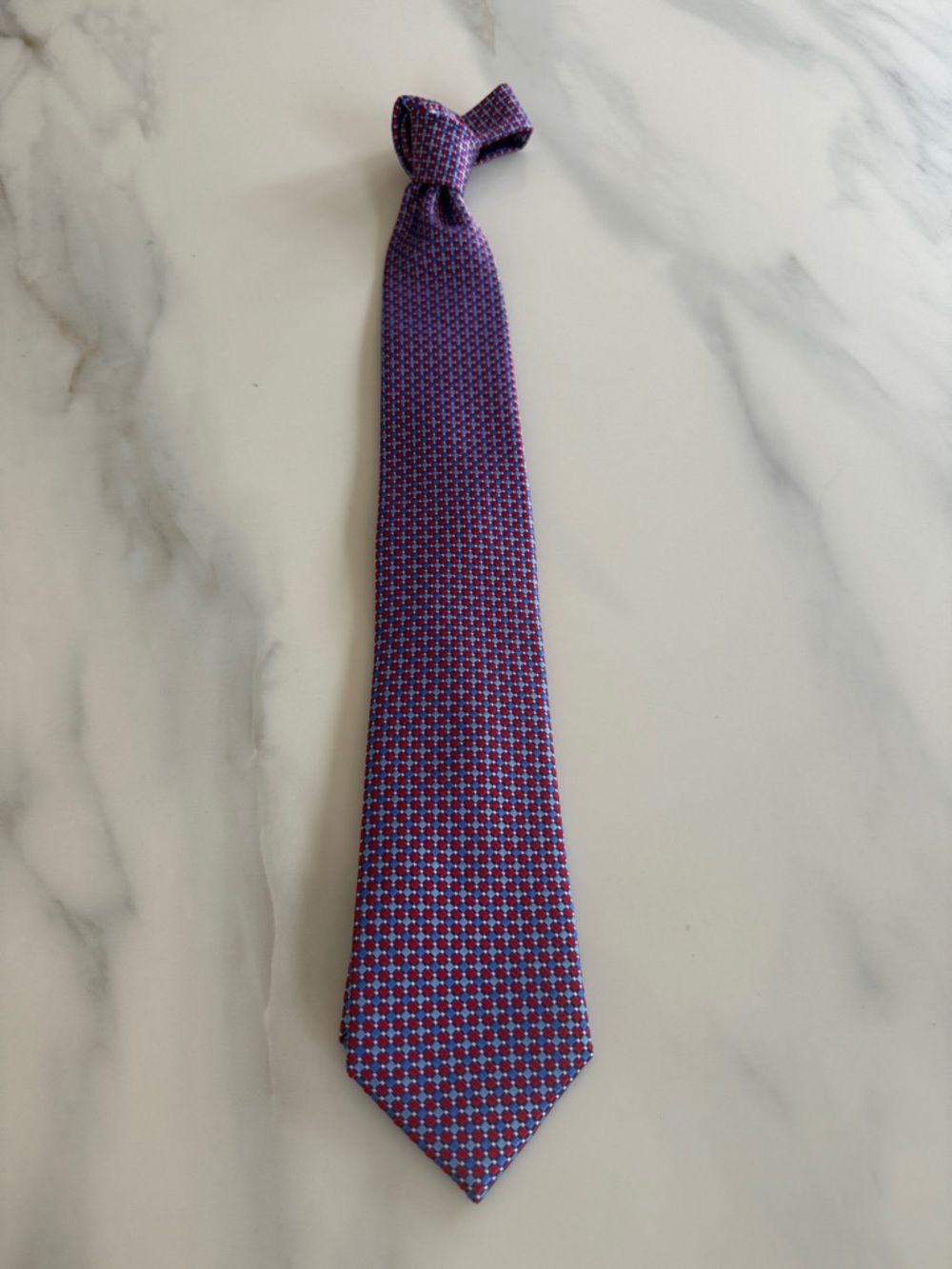 Classic Nordstroms Men’s Shop Geometric Blue and Red Men's Tie